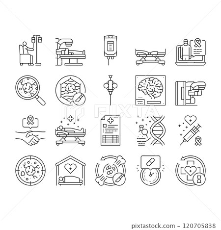 cancer treatment chemotherapy icons set vector cancer treatment chemotherapy icons set vector 120705838