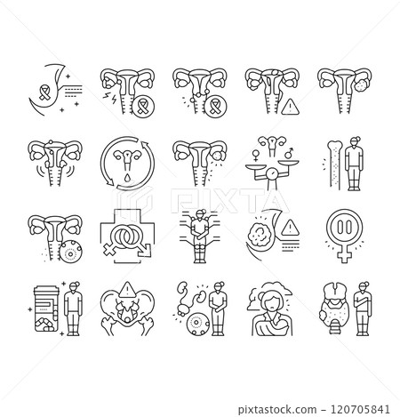 woman health medical care icons set vector 120705841