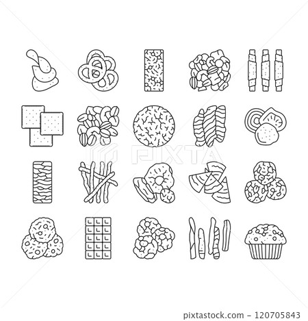 snack food drink sweet icons set vector snack food drink sweet icons set vector 120705843