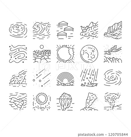 natural phenomena weather sun icons set vector 120705844