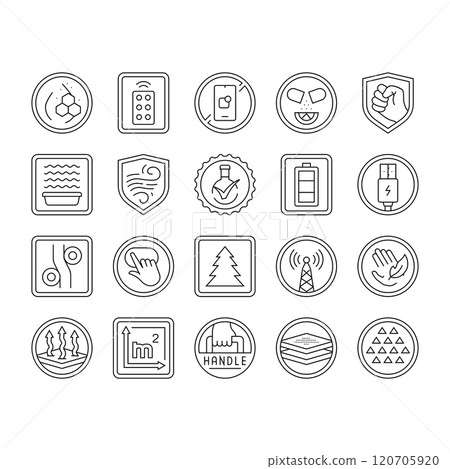 product caution label warning icons set vector product caution label warning icons set vector 120705920