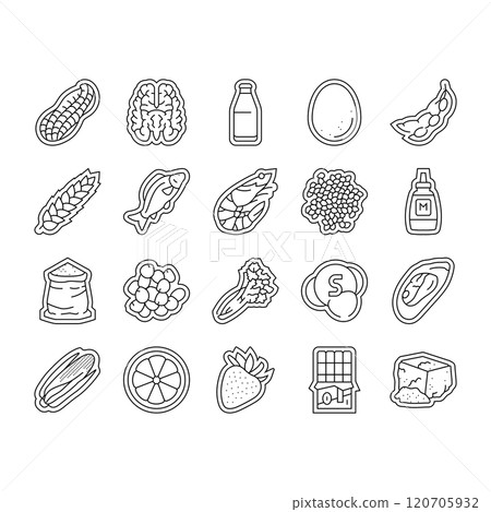 allergen product food free icons set vector 120705932