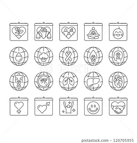 international day holidays icons set vector 120705955