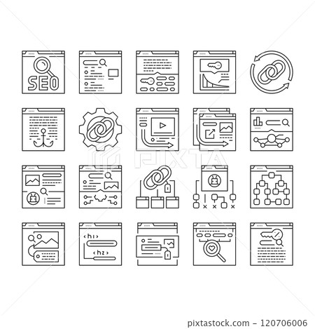 seo optimize community icons set vector seo optimize community icons set vector 120706006