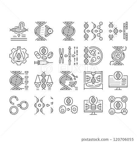 cryptogenetics dna gene helix icons set vector cryptogenetics dna gene helix icons set vector 120706055