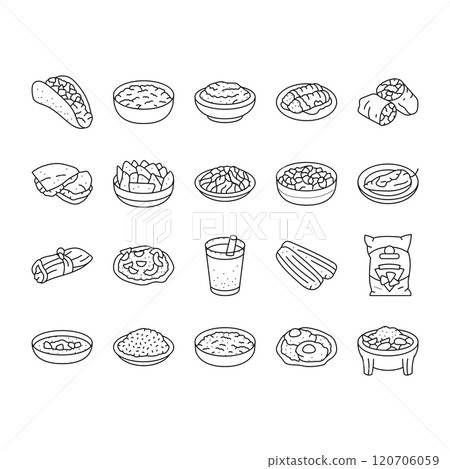 mexican cuisine food dinner icons set vector mexican cuisine food dinner icons set vector 120706059