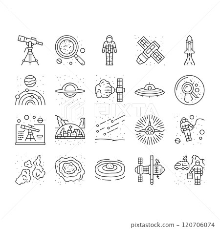 space exploration planet icons set vector space exploration planet icons set vector 120706074