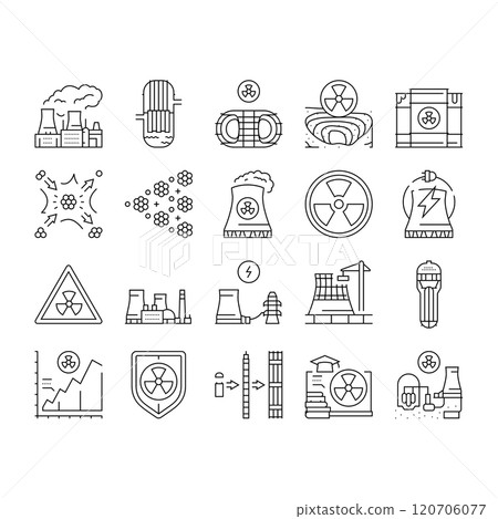 nuclear energy power plant icons set vector nuclear energy power plant icons set vector 120706077