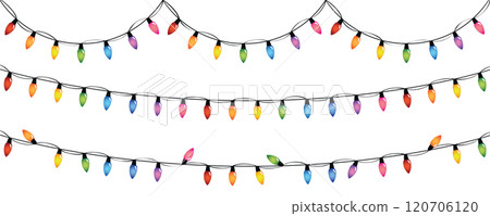 colorful fairy lights for christmas birthday and party isolated vector illustration 120706120