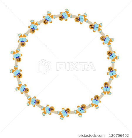 Gingerbread man circular decorative frame illustration 120706402