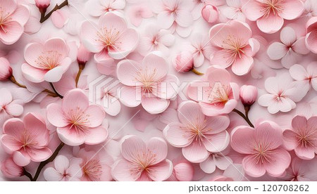 美麗的粉紅色花朵，櫻花 120708262