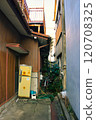 Retro back alley and refrigerator 120708325