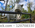 Ferocious dinosaur baring its fangs 120708330