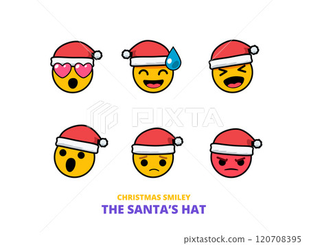 A set of smiley with christmas theme. Isolated Vector Illustration A set of smiley with christmas theme. Isolated Vector Illustration 120708395