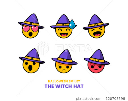A set of smiley with halloween theme. Isolated Vector illustration 120708396