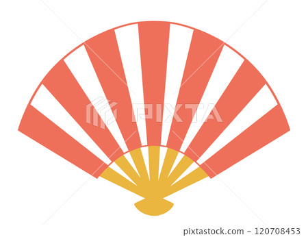 Simple red and white fan illustration 120708453