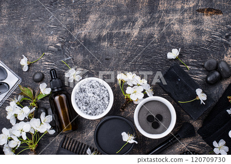 Set of black charcoal detox cosmetics 120709730
