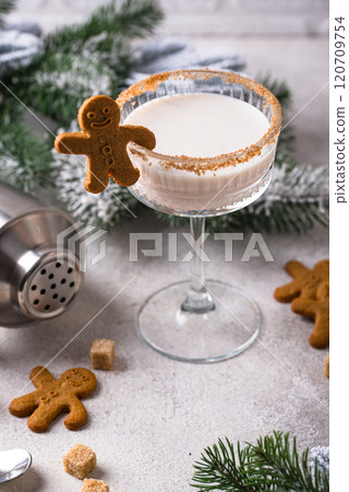 Christmas winter creamy cocktail eggnog 120709754