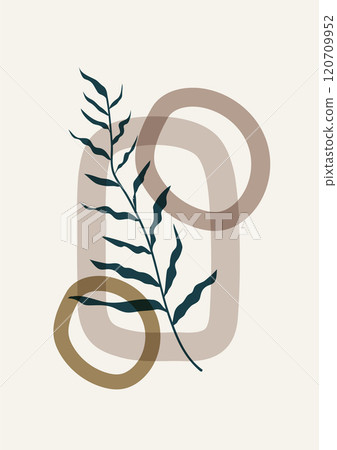 Abstract background poster with leaves. Collection of plants, leaf branch hand drawn style Abstract background poster with leaves. Collection of plants, leaf branch hand drawn style 120709952