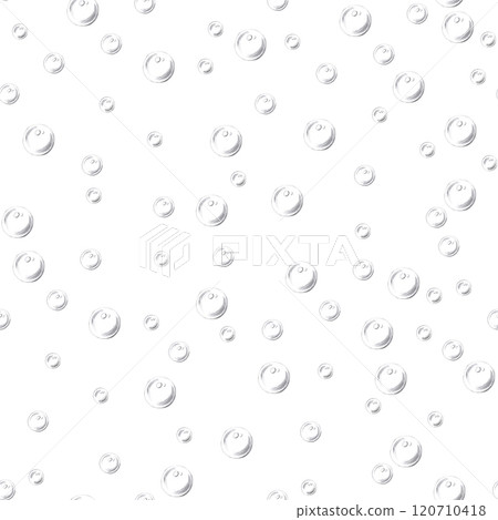 Seamless pattern with bubbles on white background. Pencil graphic illustration for seafood restaurant design, packaging printing, printing, holiday decoration in marine style 120710418