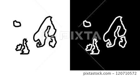 Northern Europe simple line icons Northern Europe simple line icons 120710572