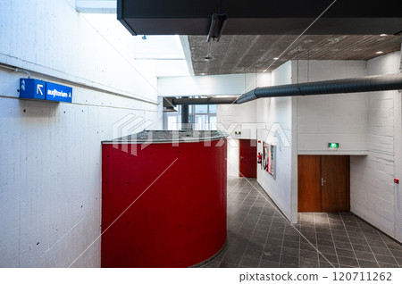 Abstract lines of the interior hall of the VUB university in Ixelles, Belgium 120711262