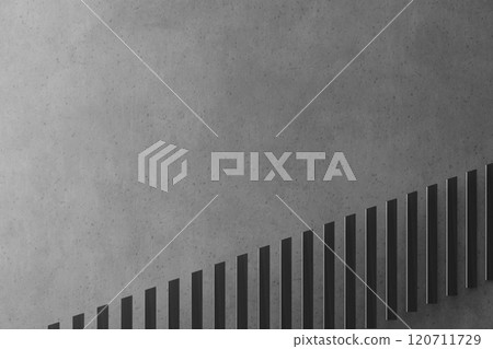 Minimalistic abstract industrial style concrete background. Modern and versatile design, perfect for industrial themes, architectural projects, or minimalist concepts. Copy space for text. 3D render. 120711729