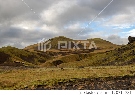 Mountains and landscape in Katla geopark, Iceland 120711781
