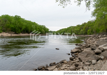 Scenic View of the Mississippi River Near Minnehaha Falls, Minnesota 120711827
