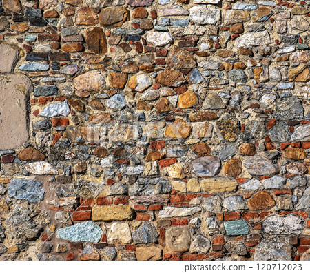 Old stone wall in Nitra grad in Slovakia. Texture or background Old stone wall in Nitra grad in Slovakia. Texture or background 120712023