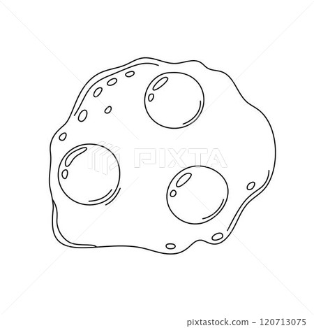 Fried eggs illustration in a simple outline vector, classic breakfast dish rich in protein. Ideal for menus, posters, or health-focused designs, representing a nutritious, organic meal Fried eggs illustration in a simple outline vector, classic breakfast dish rich in protein. Ideal for menus, posters, or health-focused designs, representing a nutritious, organic meal 120713075