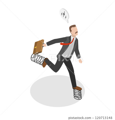 3D Isometric Flat  Illustration of Business Efficiency Booster, Success Growth, Motivation 120713148