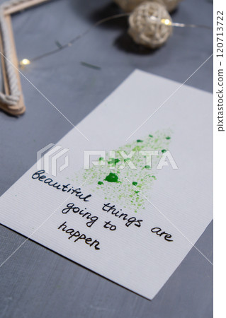 Christmas tree Sustainable Christmas preparation Diy process of making handmade greeting cards. Step by step activity for children. Inclusive and responsible stress relief holiday hobby Christmas tree Sustainable Christmas preparation Diy process of making handmade greeting cards. Step by step activity for children. Inclusive and responsible stress relief holiday hobby 120713722