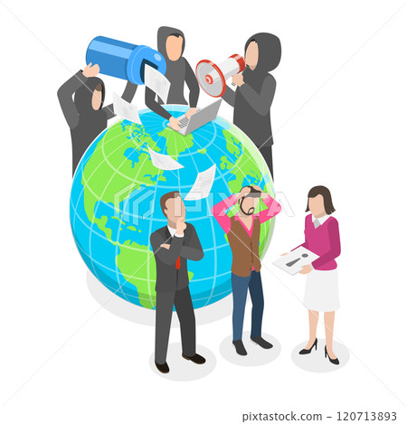 3D Isometric Flat Illustration of Disinformation Attack, Anonymous Writing Fake News 3D Isometric Flat Illustration of Disinformation Attack, Anonymous Writing Fake News 120713893