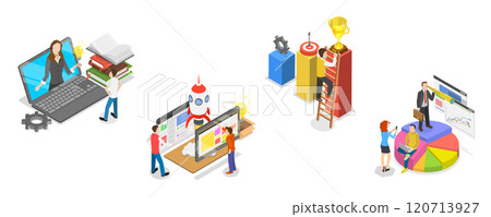 3D Isometric Flat Illustration of Web Project And Applications, Strategic Planning, Future Vision 3D Isometric Flat Illustration of Web Project And Applications, Strategic Planning, Future Vision 120713927