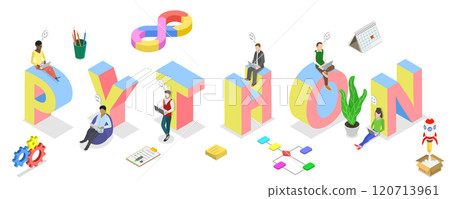 3D Isometric Flat Illustration of Python, Modern Software Development 3D Isometric Flat Illustration of Python, Modern Software Development 120713961