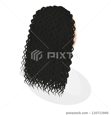 3D Isometric Flat Set of Lady Hairstyles. Item 5 3D Isometric Flat Set of Lady Hairstyles. Item 5 120713998