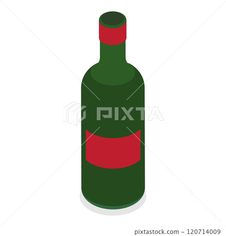 3D Isometric Flat  Set of Bottles with Alcohol Drinks. Item 9 120714009