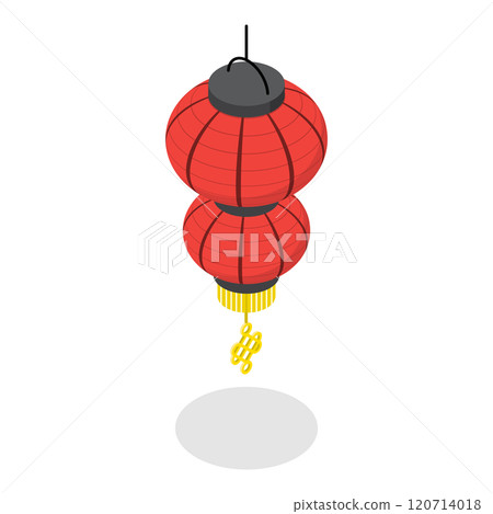 3D Isometric Flat  Set of Japanese Or Chinese Lanterns. Item 3 120714018