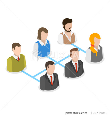 3D Isometric Flat Illustration of Organization Chart. Item 5 3D Isometric Flat Illustration of Organization Chart. Item 5 120714060