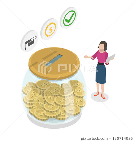 3D Isometric Flat  Illustration of Investment In Education. Item 2 120714086