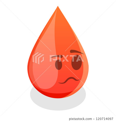 3D Isometric Flat Illustration of Women Periods Emoji Drops. Item 3 3D Isometric Flat Illustration of Women Periods Emoji Drops. Item 3 120714097