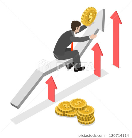 3D Isometric Flat  Illustration of Finance Growth. Item 1 120714114