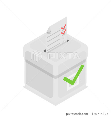 3D Isometric Flat Illustration of Voting Box Set. Item 3 3D Isometric Flat Illustration of Voting Box Set. Item 3 120714123