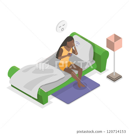 3D Isometric Flat Illustration of Sleepy Early Morning. Item 5 3D Isometric Flat Illustration of Sleepy Early Morning. Item 5 120714153