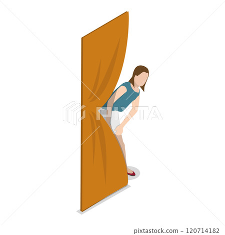 3D Isometric Flat  Set of Spying People. Item 1 120714182