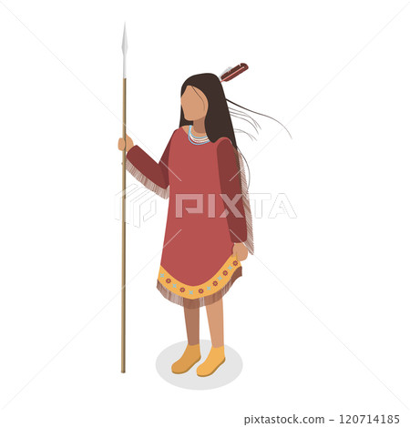 3D Isometric Flat  Set of Indigenous People. Item 5 120714185