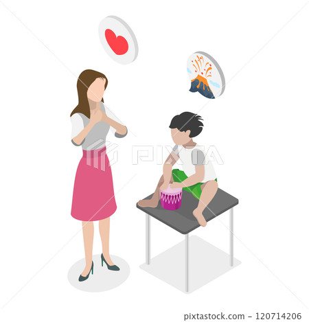 3D Isometric Flat Illustration of Parenting Styles. Item 2 3D Isometric Flat Illustration of Parenting Styles. Item 2 120714206