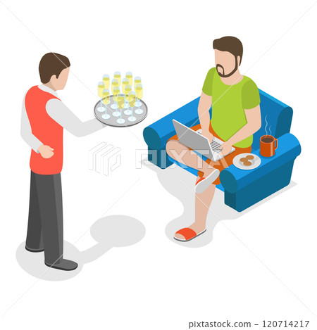3D Isometric Flat Illustration of Hotel Customer Service. Item 4 3D Isometric Flat Illustration of Hotel Customer Service. Item 4 120714217