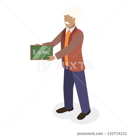 3D Isometric Flat  Set of Great Scientists. Item 1 120714232